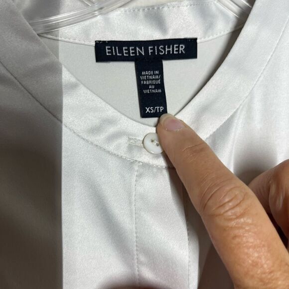 Eileen Fisher silver gray long tunic top, size XS - Picture 4 of 15